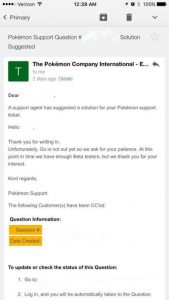 Sortie de la bêta de Pokemon GO